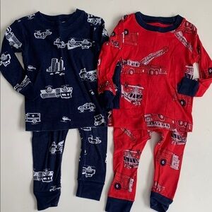 Carters Fire Truck Pajama Set - Red and Navy 18 Months